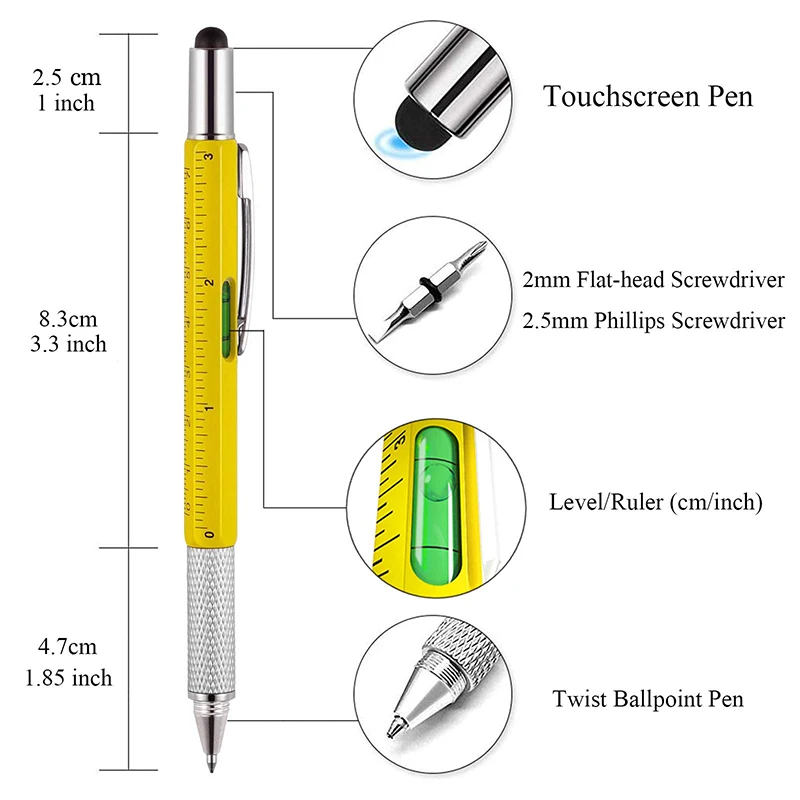 เครื่องมือปากกาเทคโนโลยีอเนกประสงค์6-in-1 80ชิ้นเครื่องมือของขวัญ pulpen Keren ผู้ชาย