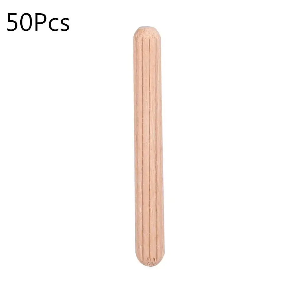 50Pcs Wood Dowel Pins 6x30mm 6x40mm 6x50mm Fluted Wood Dowels Rods Wooden Crafts Dowel Pegs