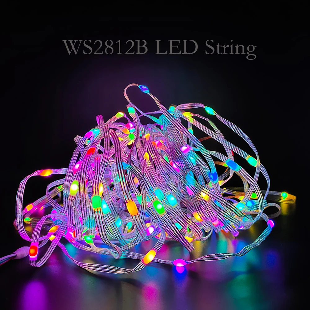 WS2812b RGB LED String Lights With USB 5V Music Bluetooth Controller RGB Full Color Light For Party Wedding Bedroom Room Decor