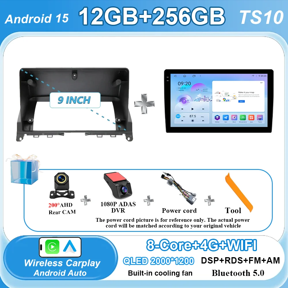 Android 15 Voor Mercedes Benz C Klasse 3 C220 C180 W204 S204 2006-2011 Auto Multimedia Video Player Radio stereo GPS Auto play Auto