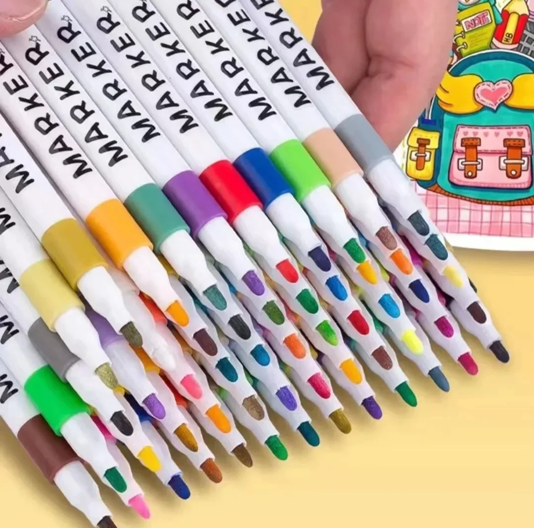 24/36/60 Color Acrylic Marker Pen Set for Kids DIY Hand-painted Stone Fabric Glass Graffiti Pen Paint Pen Art Supplies