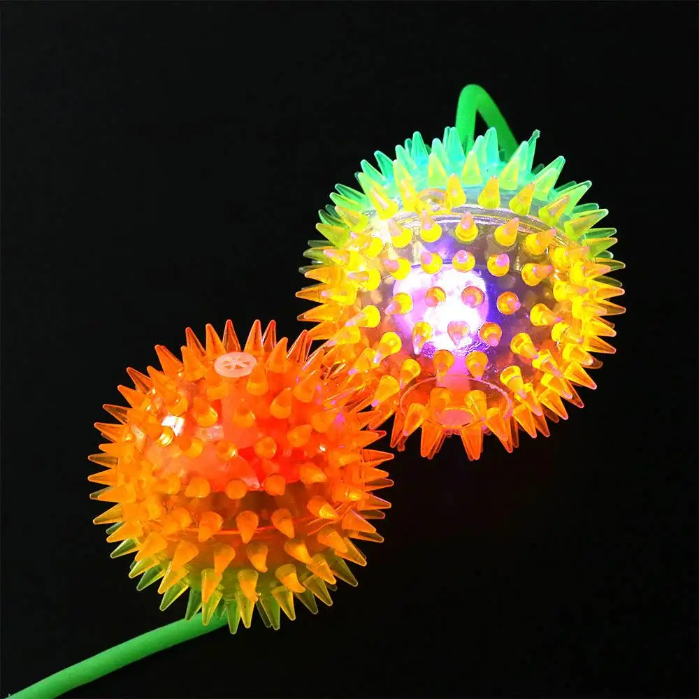 Bolas Bola de ventilación Juguete elástico para bebé Bola elástica brillante Juguete Bola de flash de pelo brillante Juguete con luz LED Bola de pelo brillante elástico