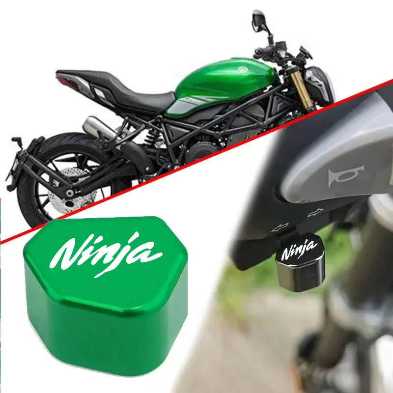Ninja Accessorie Mototcycle CNC Switch Button Turn Signal Switch Key cap For Kawasaki Ninja 250 300 400 650 1000SX H2