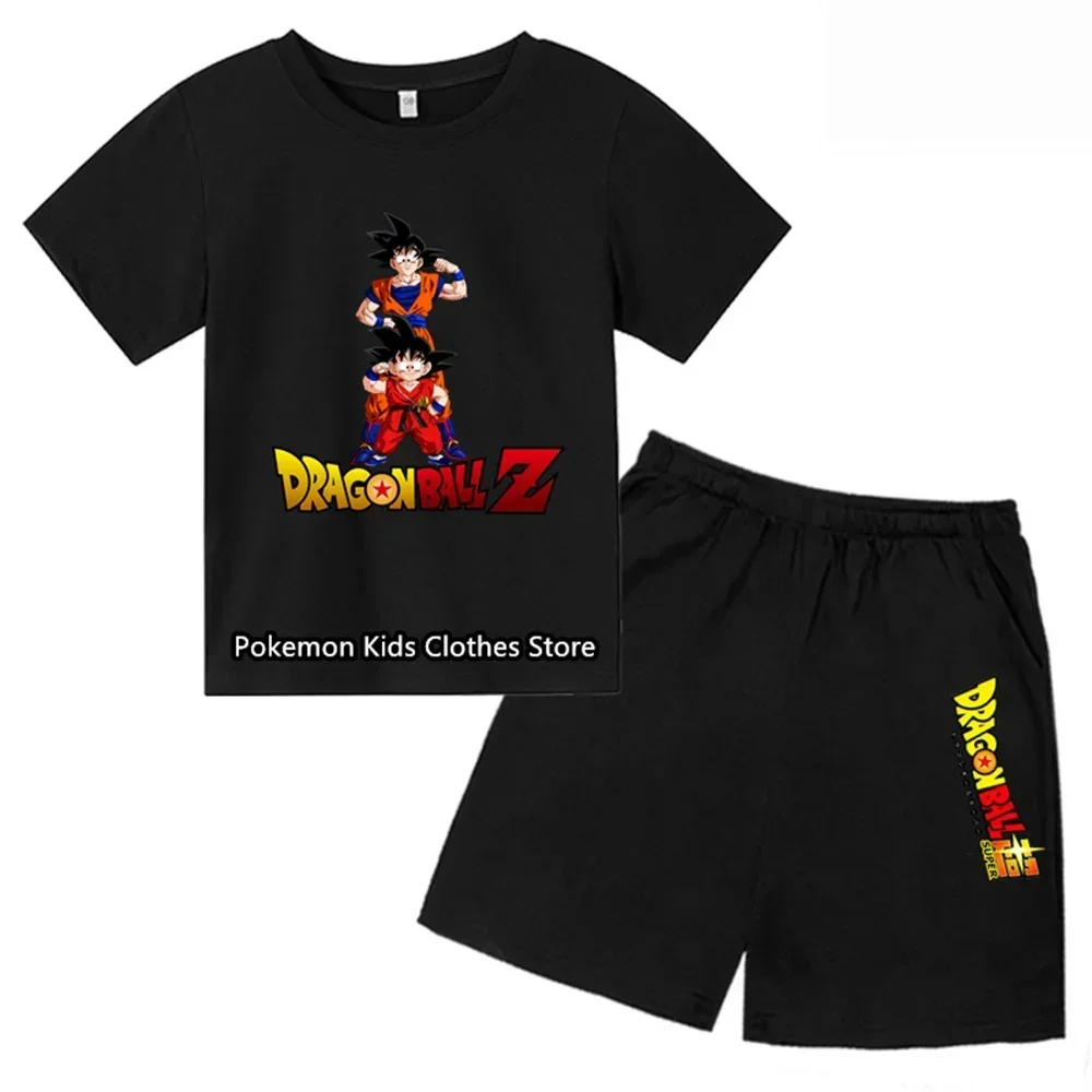 2024 summer  For Kids Tops Tee Son Goku Super Saiyan T-shirt set Boys T-shirts Children Clothes Summer Short Sleeve T-shirt