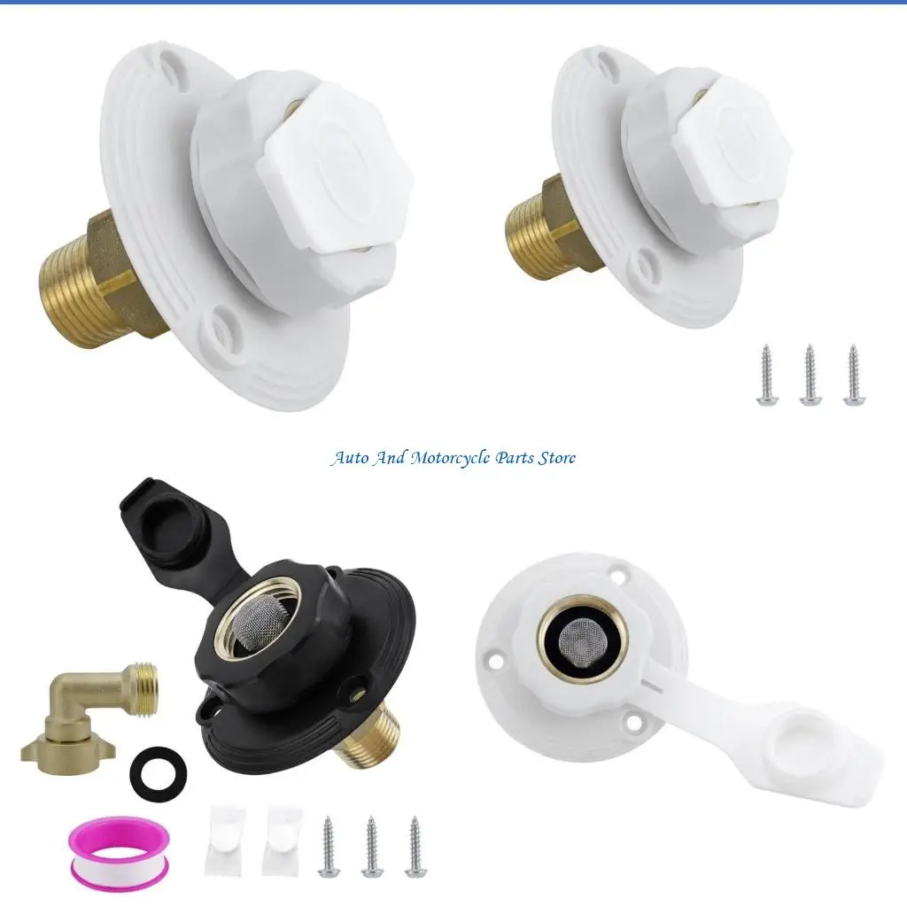 

P9FD Leadfree Brass Campers Water Connection Inlet with Dust Plug for Trailers Marine