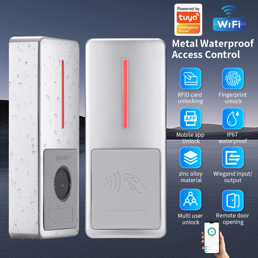 Work With Tuya App WiFi  Access Control  Metal Keypad Smart Door Lock RFID Access Controller Opener Outdoor IP68 Waterproof