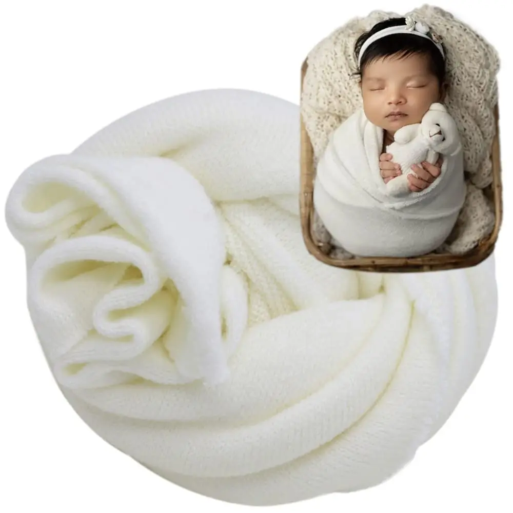 Baby Posing Wraps Newborn Photography Props Soft Stretch Knit Blanket Handmade Wrap for Baby Boys Girls Bebe Photoshoot