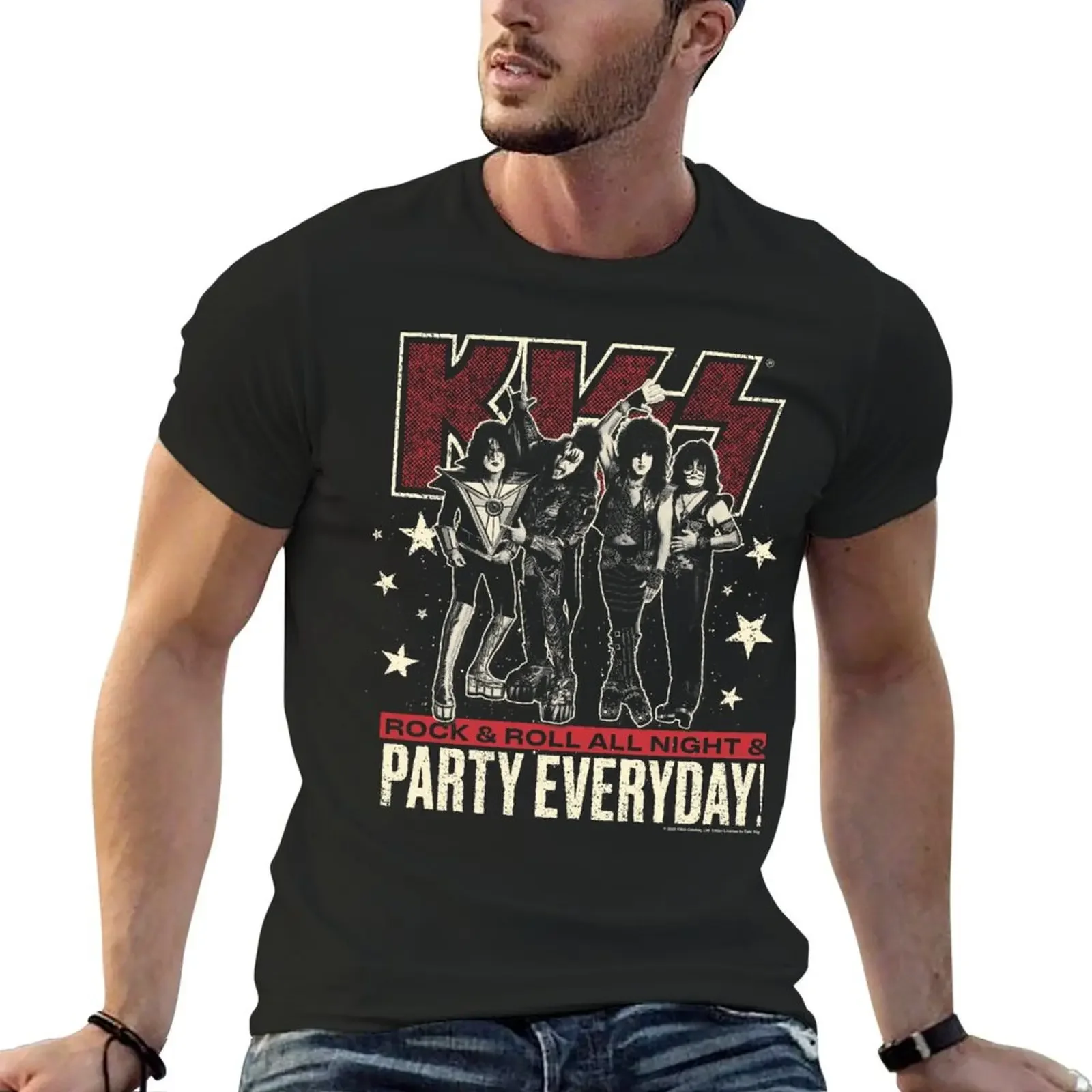 

KISS - ROCK AND ROLL ALL NIGHT & PARTY EVERYDAY ! T-Shirt graphics sublime Men's t shirts