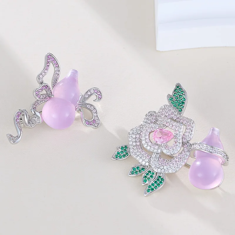 جديد النمط الصيني زركون كاميليا القرع بروش للنساء ضوء تصميم فاخر الراقية الملابس والاكسسوارات دبابيس هدية