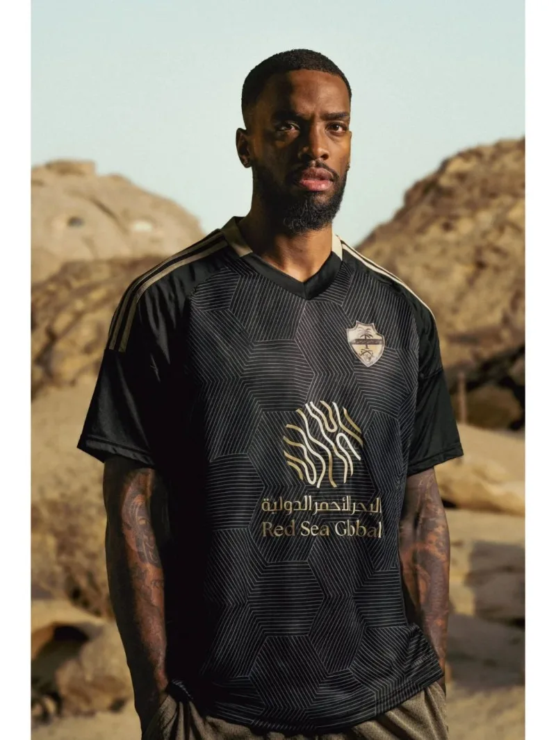 

2025 New Jeddah National Football Shirt Men's Fashion Printed Third Shirt Loose Quick Drying Breathable Football Sports Shirt