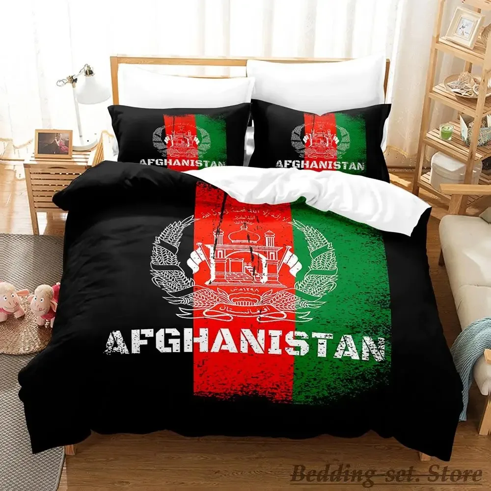 

2023 Afghanistan Flag Bedding Set Single Twin Full Queen King Size Bed Set Adult Kid Bedroom Duvetcover Sets parure de lit Bed