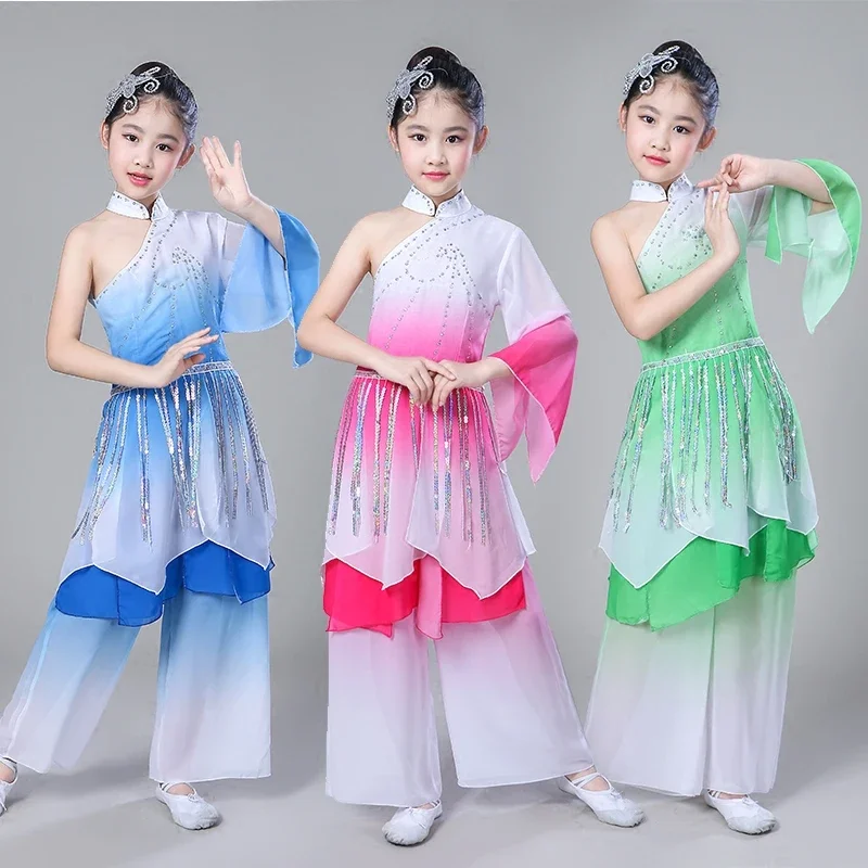 

New Yangko Dance Costumes Children Performance Costumes Chinese Traditional Folk Drum Show Girls Stage Dance Clothing