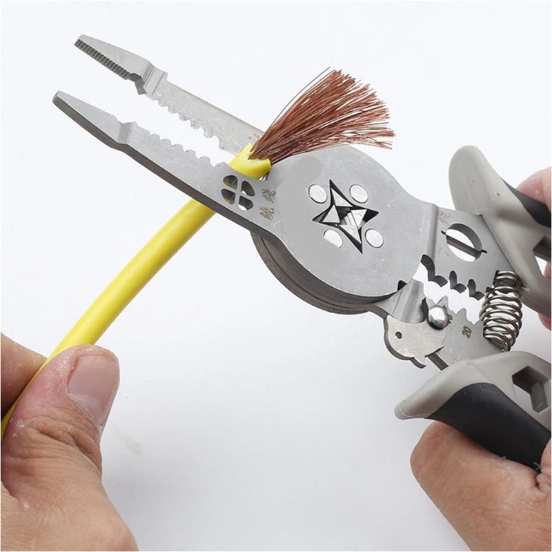 

Multi-Functional Crimping Pliers for Wire Stripping, Separation, and Terminal Crimping