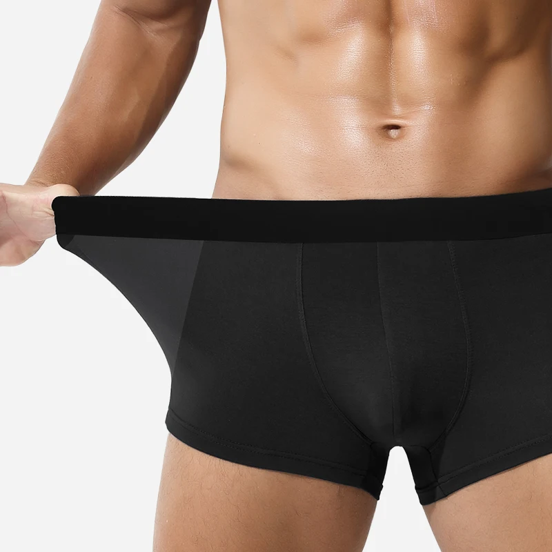 Men's underwear wholesale, European and American cross-border ice silk English size four-corner pants, large size underpants