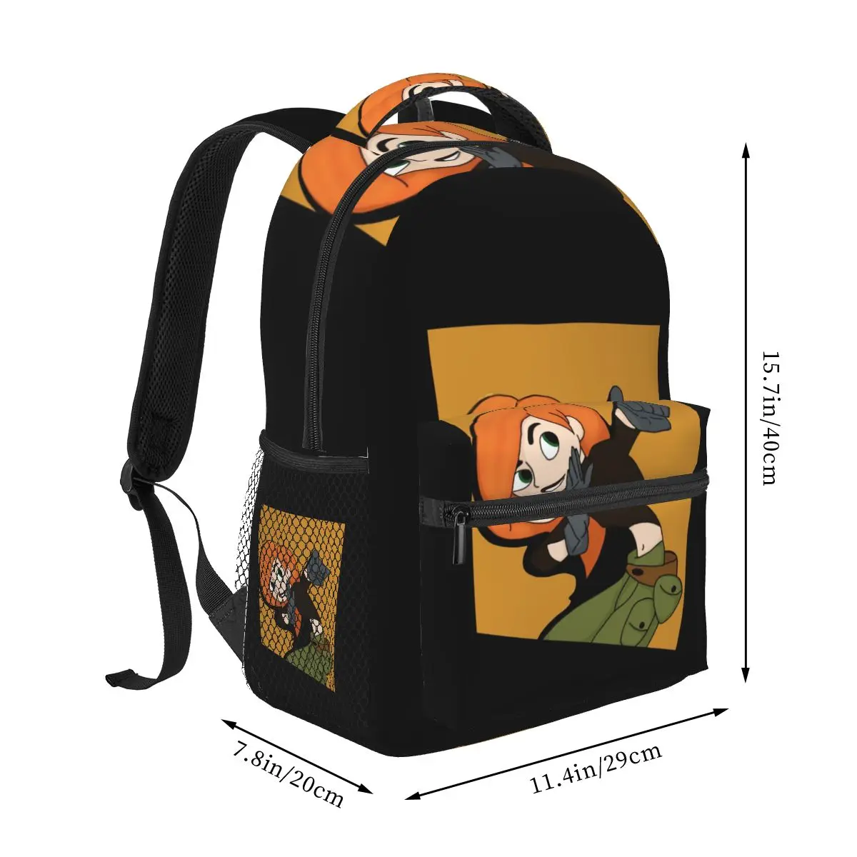 Kim Possible - Comic Panel Style Backpacks Boys Girls Bookbag Children School Bags Travel Rucksack Shoulder Bag Large Capacity