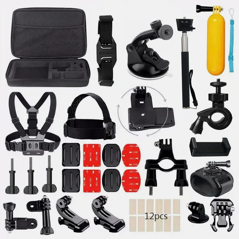 

30In1 Action Camera Accessory Chest Strap Headband Wrist Band Backpack Clip helmet strap Kit Compatible With Gopro ,DJI