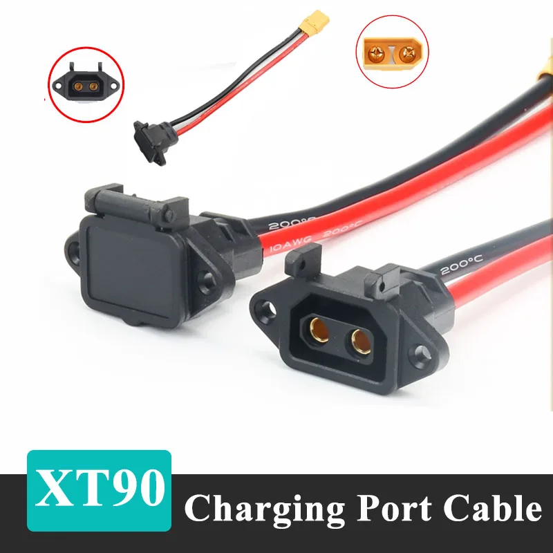 

XT90 Power Connector Cable XT90 Socket Electric Vehicle Lithium Battery Charging Port Cord Male Female Plug with 10AWG Wire