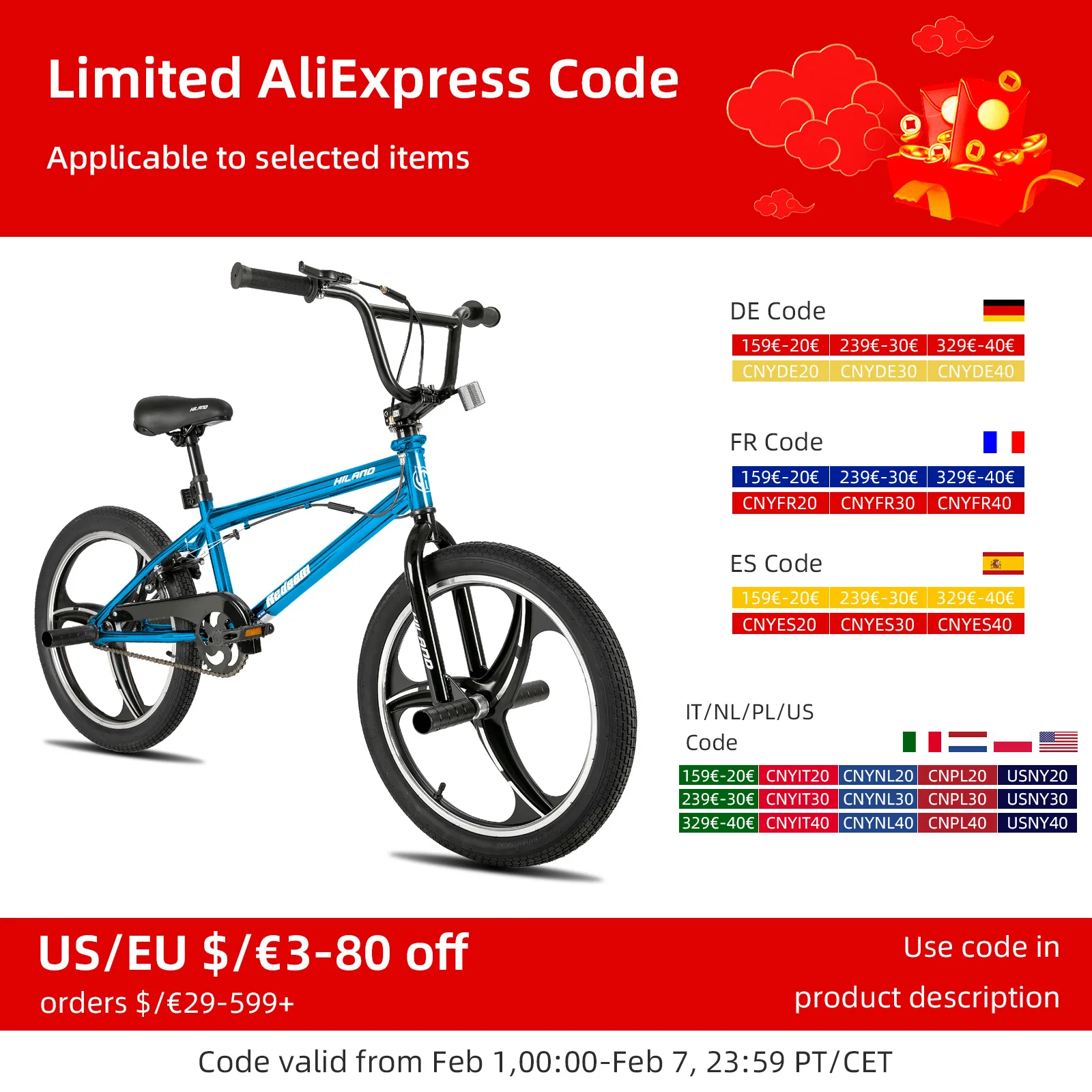 Hiland 20 Inch Kids BMX Bike for Boys Girls Ages 5-12, 360 Degree Rotor Freestyle, 4 Pegs Single Speed Kid’s BMX Bicycle