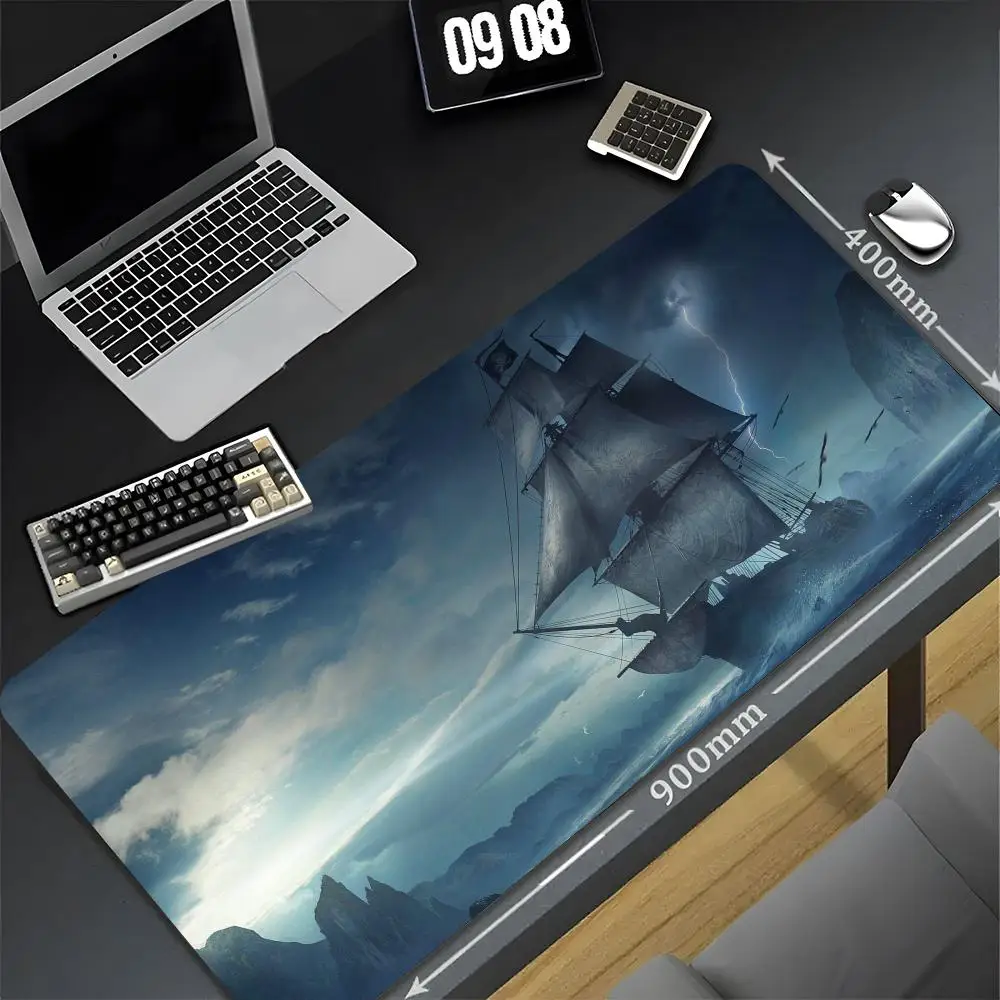 

Pirate Ship nautical ship Mouse Pad 90x40 cm Kawaii Desk Mat Xxl Pc Gamer Gaming Computer Offices Mousepad Peace Keyboard