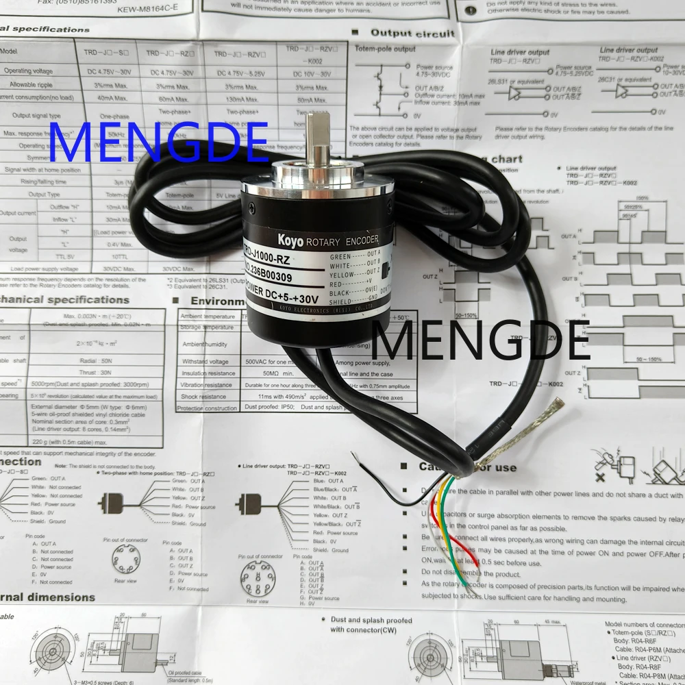 Codificador rotativo optoeletrônico série KOYO TRD-J-RZ TRD-J1000-RZ J100 J200 J300 J360 J500 J600 J2000 J2500 J3000 J3600 J5000