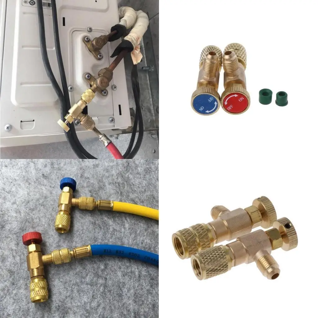 

652F 2 шт. R410A R22 Кондиционирование воздуха 1/4 дюйма зарядки хладагента для обеспечения безопасности клапана для обеспечения