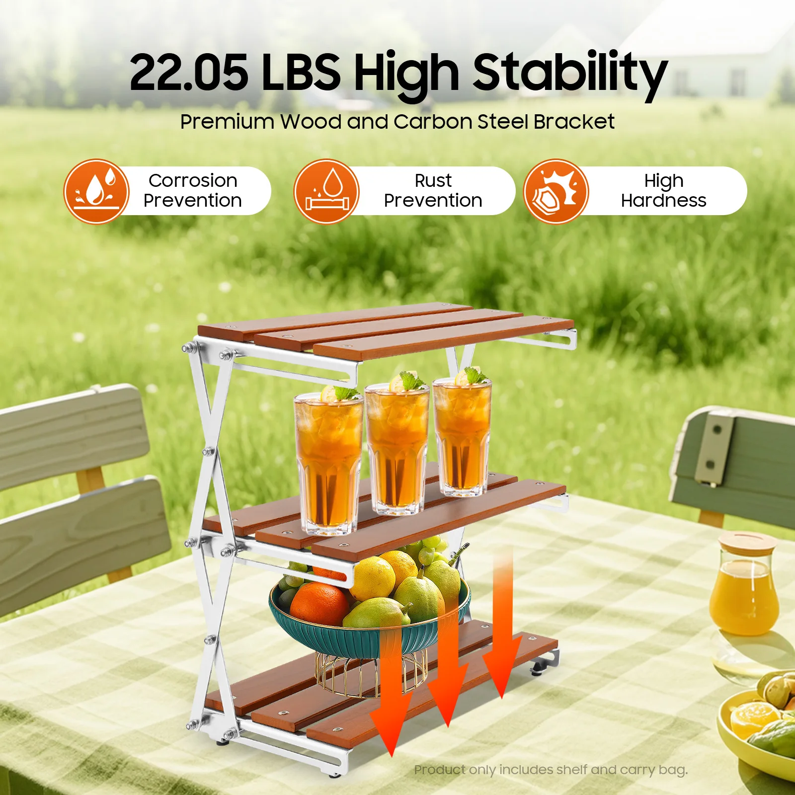 

Camping Folding Storage Rack: Stable, Easy-to-Carry Shelf for BBQ Parties, Perfect for Outdoor Grilling and Convenient Storage