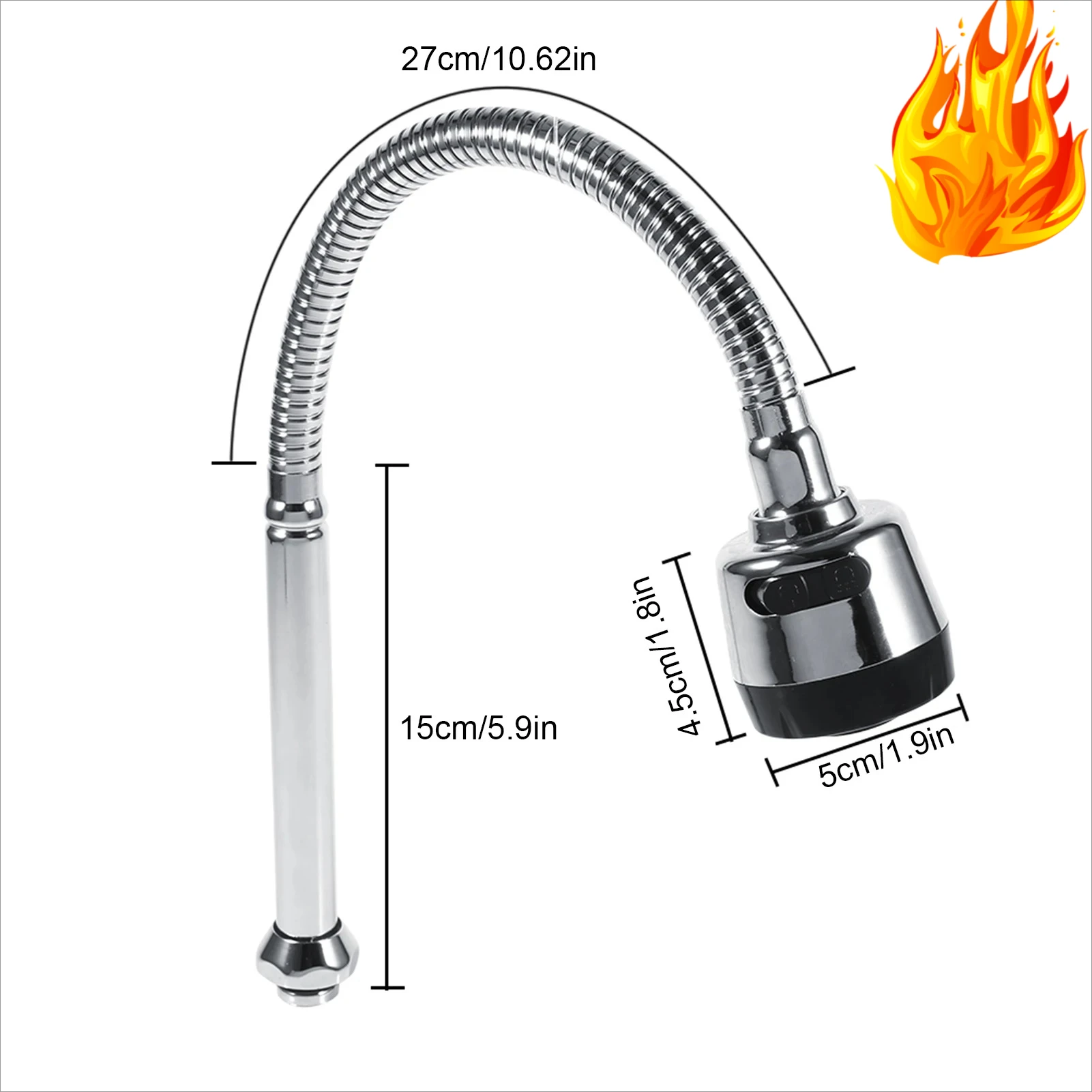

Смеситель для кухни из нержавеющей стали 304 — поворотный излив с одной ручкой и прочными фитингами для раковины