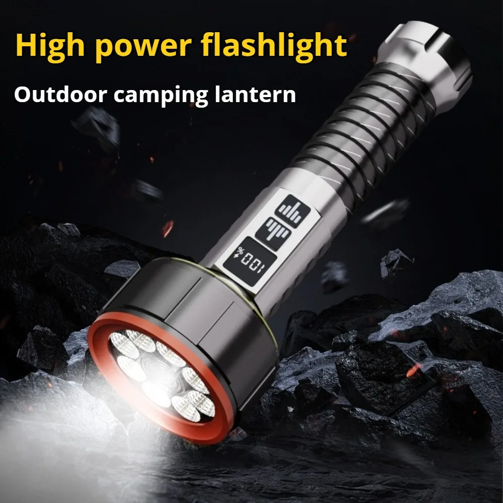 

Мощный фонарь с длительным временем работы, зарядка через USB, водонепроницаемый, из алюминиевого сплава, для кемпинга на открытом воздухе, аварийный светильник
