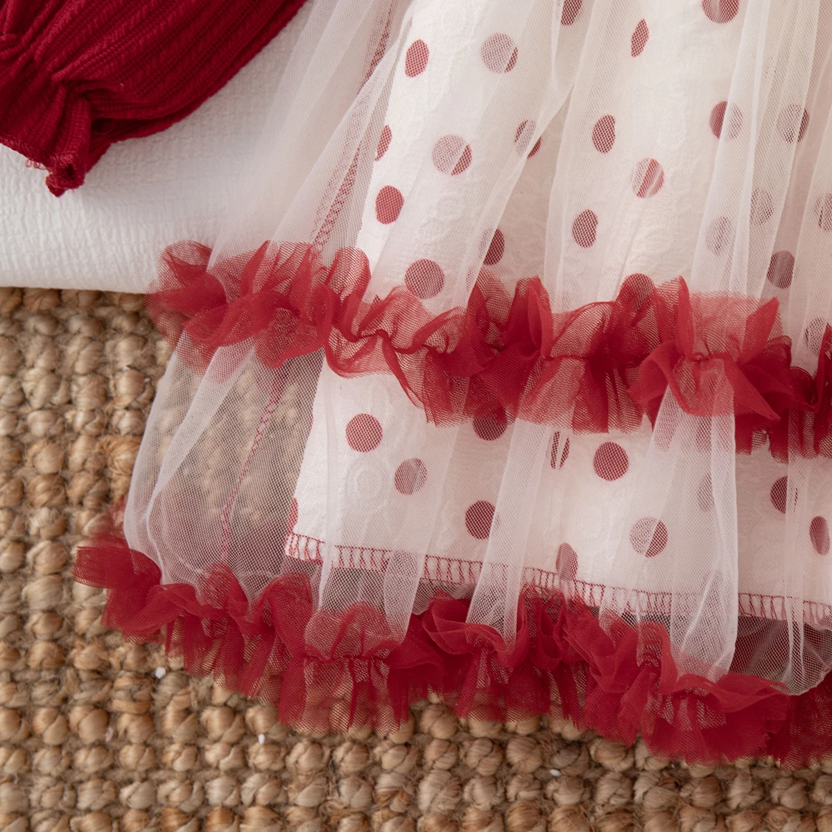 Girls' Dresses Spring/Fall All-Over Polka Dot Tulle Long-Sleeve Baby Girls Dresses Adorable Princess-Style Baby Dresses Baby Gir image 6