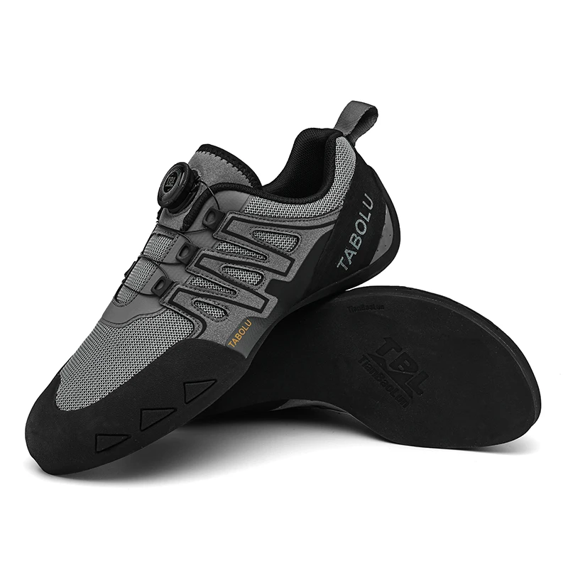 Zapatos de escalada en roca para hombre, zapatillas de escalada para interiores y exteriores, zapatillas de deporte para principiantes con cordones rápidos de malla de punto para escalada en roca