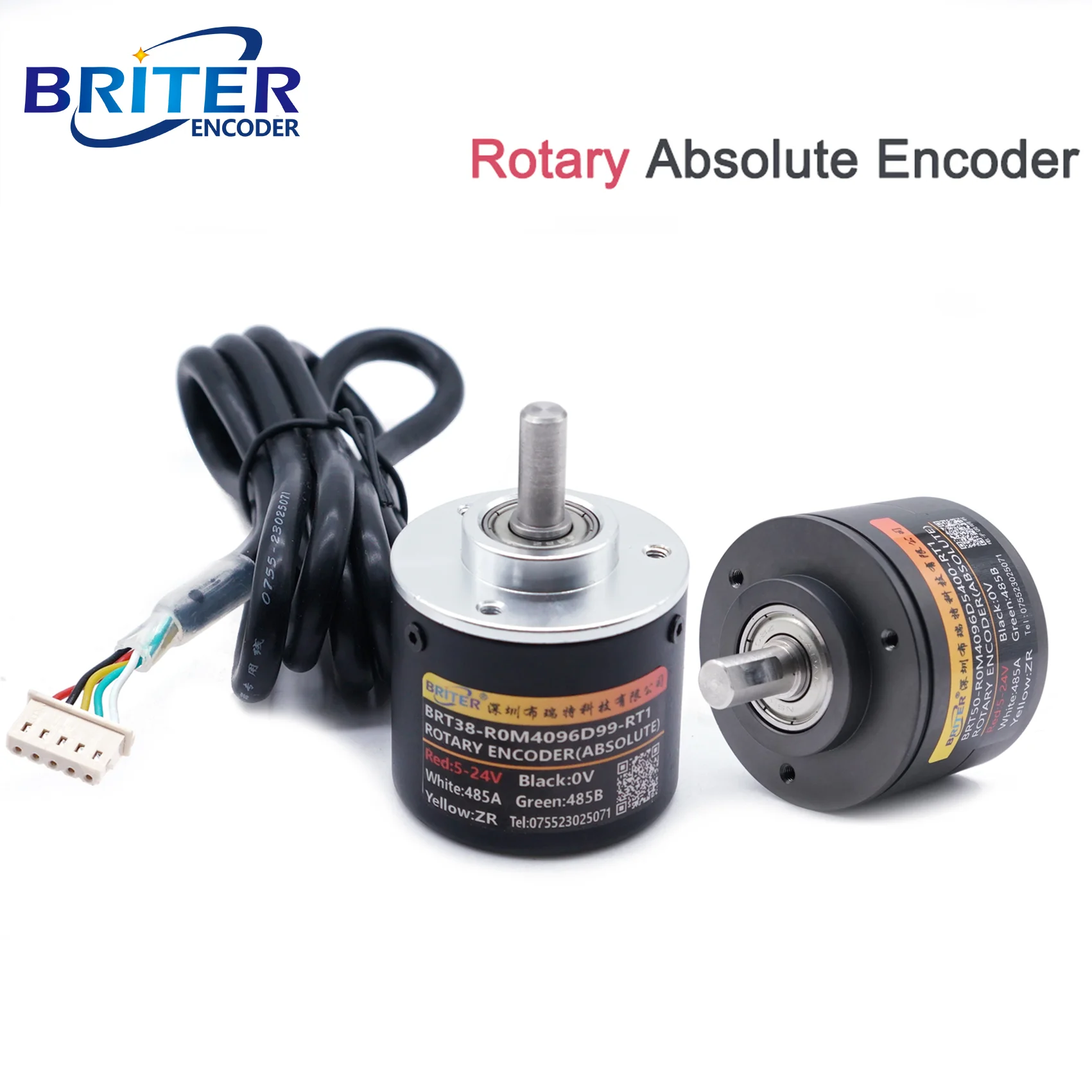 Briter Rotary Encoder Absolute Power Off Memory Position Measurement SSI CAN RS485 RS232 Analog Interface Resolution 15bit