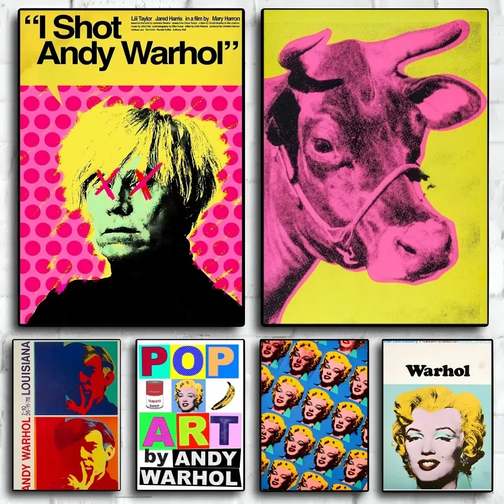 A-andy w-warhol arte de pared, póster impreso en lienzo HD, adecuado para cafetería, Bar, hogar, sala de estar, decoración de sala de juegos
