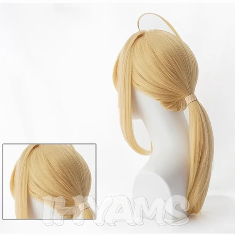 Arturia Pendragon Cosplay Wig Fate stay night Grand Order Saber Alter Golden Synthetic Hair + Wig Cap