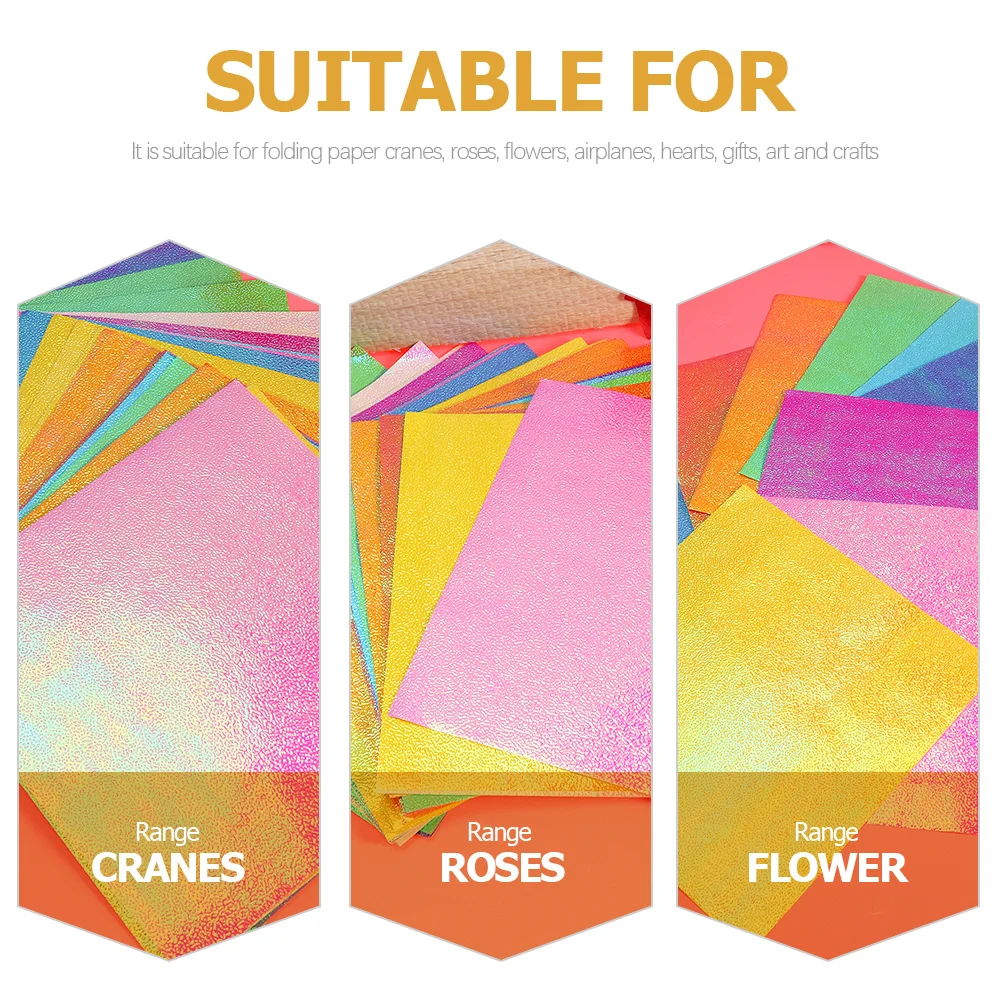 

150Pcs Flashy Origami Paper Premium Square DIY Folding Sheets for Kids Crafts Handicraft Projects School Activities Dual-Sided