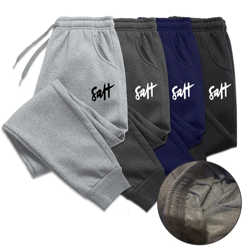 

New Men's Casual Pants Letter Printed Jogger Drawstring Fleece Sweatpants Workout Running Gym Fitness Trousers Autumn Winter