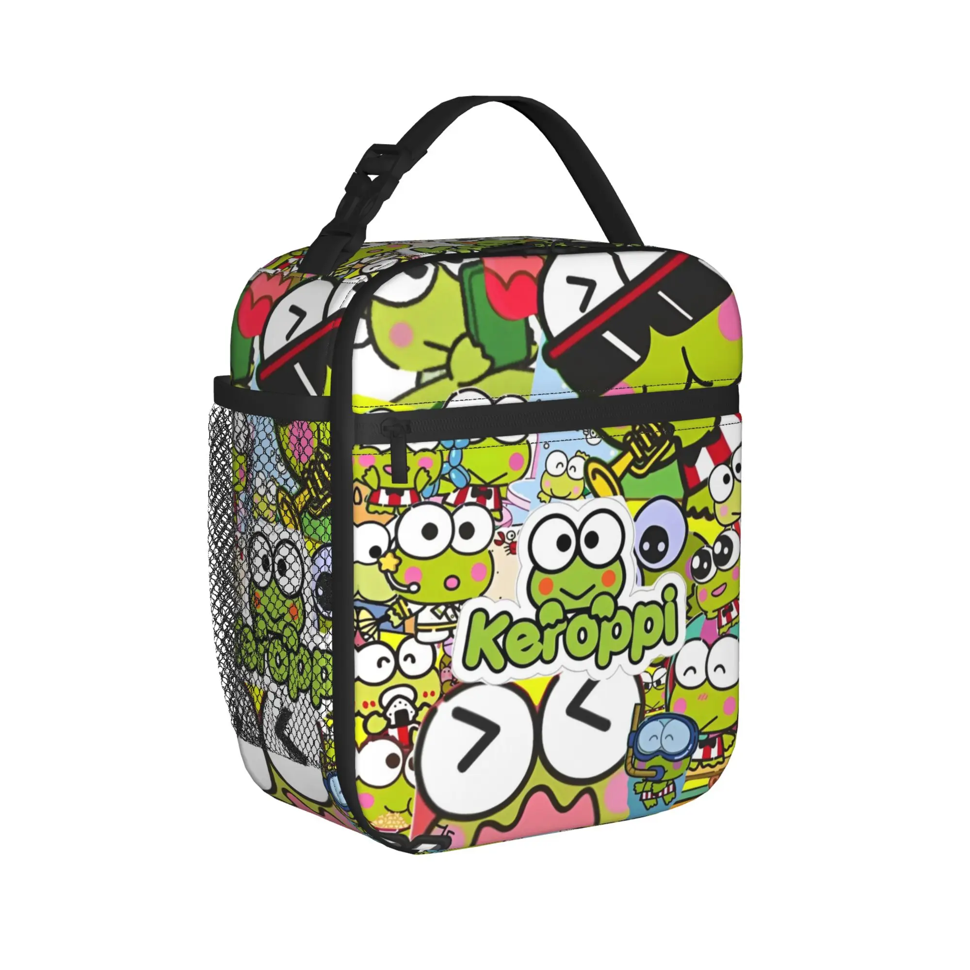 

Keroppi kerokero Insulated Lunch Bags Large Cartoon Reusable Cooler Bag Tote Lunch Box College Picnic Food Bag