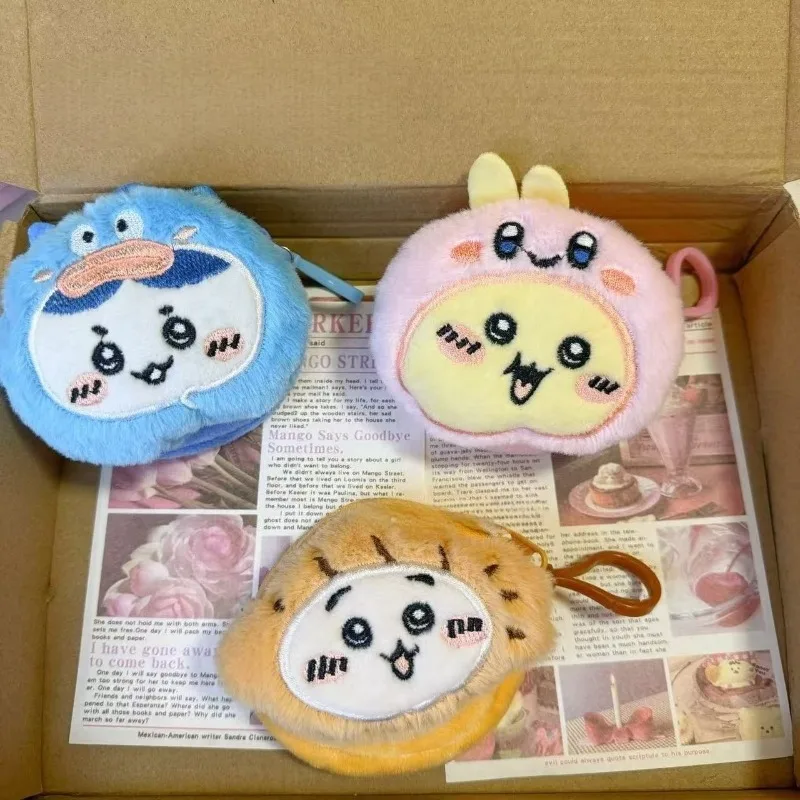 

Новый плюшевый брелок-кошелек Chiikawa в стиле аниме: милый органайзер для монет и наушников, круглый мультяшный аксессуар для студенческих сумок и рюкзаков