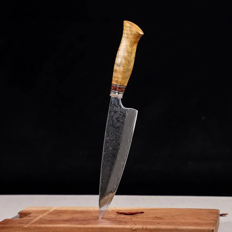 

Damascus steel knife household chopping knife longquan ghost hand - made hand-forged slicing edge durable boning knife