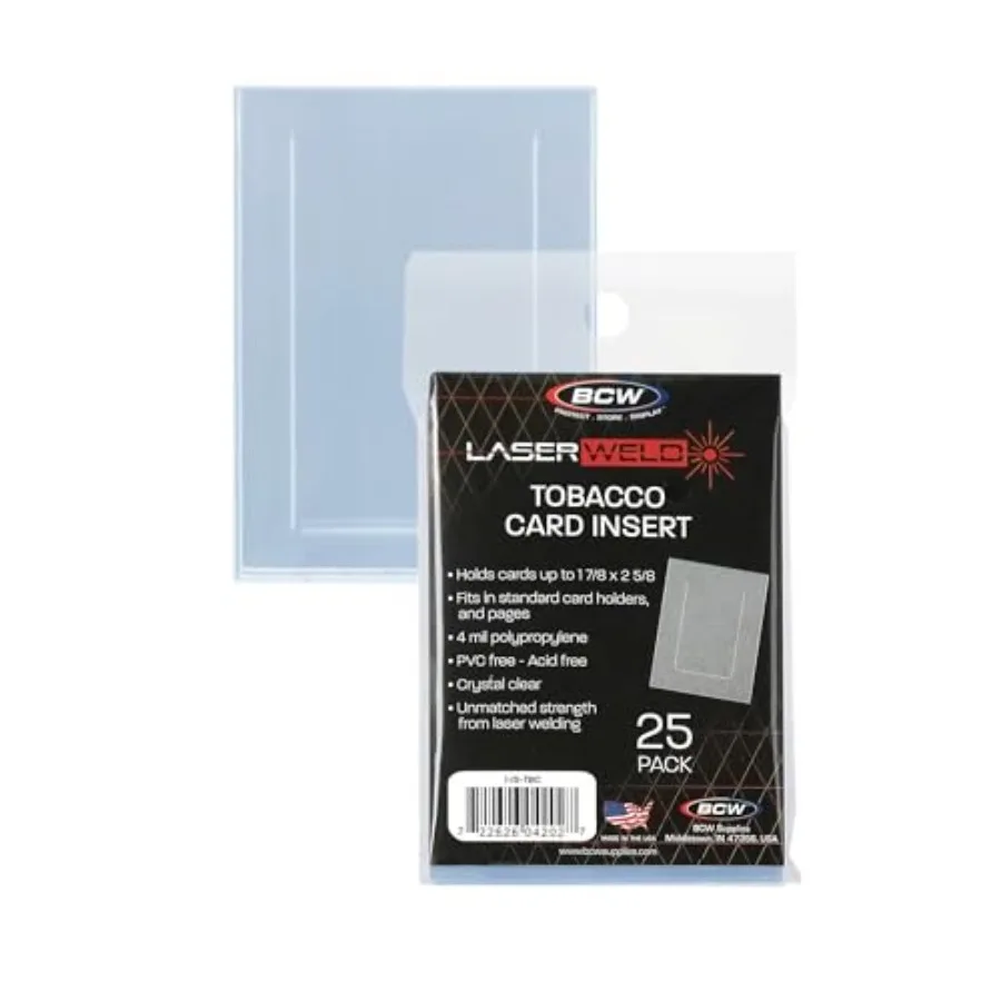 

LaserWeld Tobacco Card Insert Sleeves Archival Card Inserts for Tobacco Cards Fits Standard Magnetics and 9-Pocket Pages Acid-F