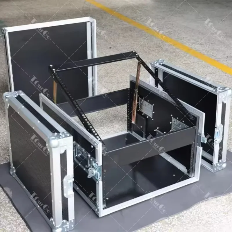 4 Space Heavy Duty Rack Case with Slant Top Mixer Rails Fit Allen$Heath H5D