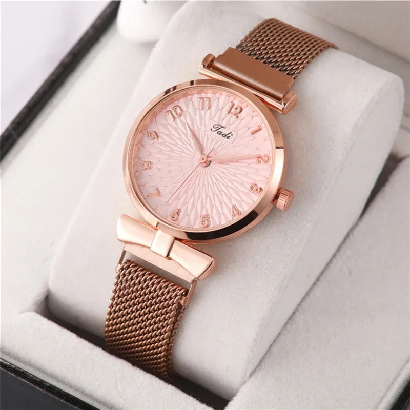 Luxury Women Bracelet Quartz Watches For Women Magnetic Watch Ladies Sports Dress Pink Dial Wrist Watch Clock Relogio Feminino