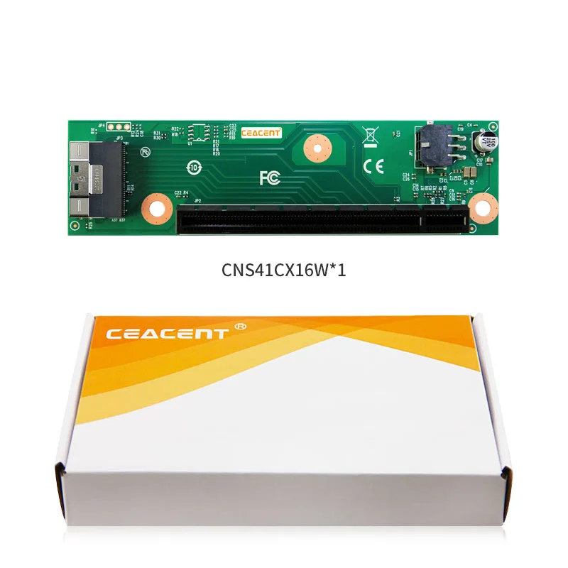 CEACENT CNS41CX16W External SFF8654 8I to PCIe x16 (PCIe x8 bandwidth) Adapter, for ALEO, Multi GPU Expansion, PCIe Extend