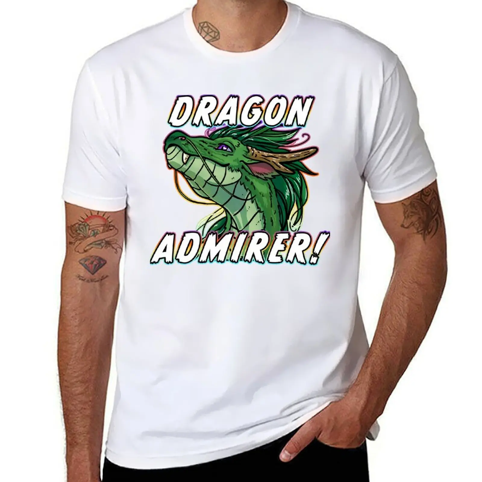 

Dragon Admirer! (Green) T-Shirt t shirts for man pack cotton man tshirt T-Shirt