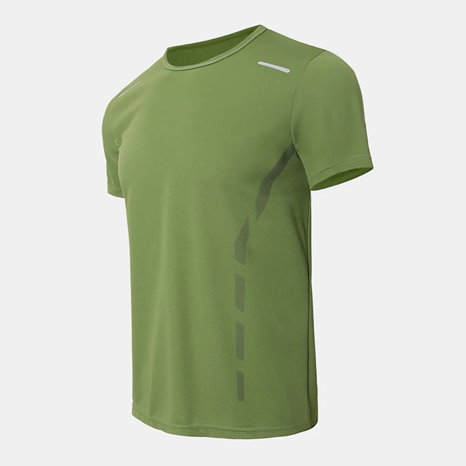 4/1 Pcs Men's Summer Multicolor Quick-drying Sports Short Sleeve Loose Breathable Fitness Running Badminton T Reflective Strip