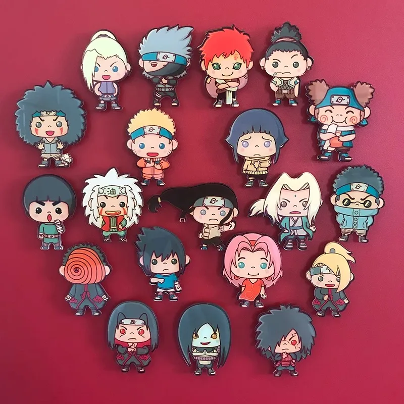 Naruto Cartoon Anime Acrylic Refrigerator Magnet Absorbing Iron Stone Kawaii Creative Interior Decoration Wholesale 20pcs