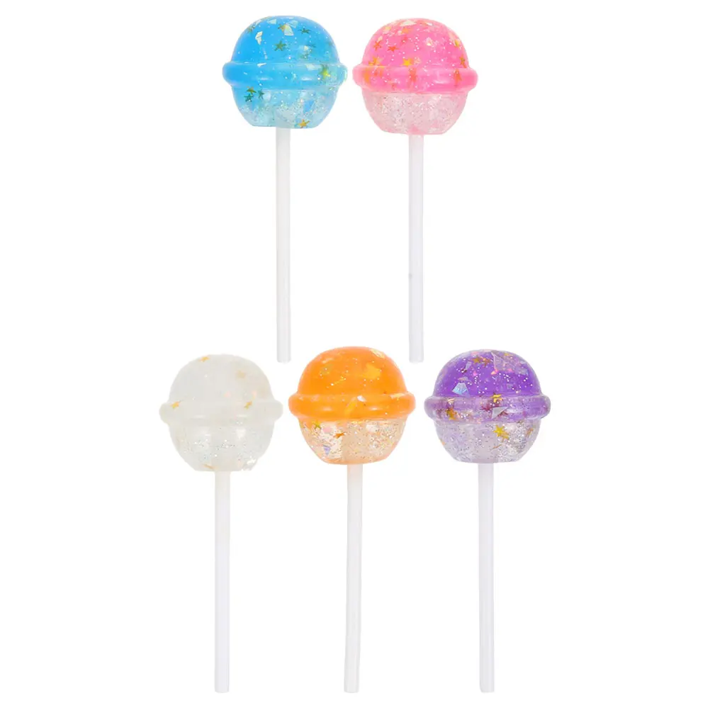 

5 PCS Candy Charms for Bracelets Fake Lollipop Photo Props Flatback Crafts Cell Phone