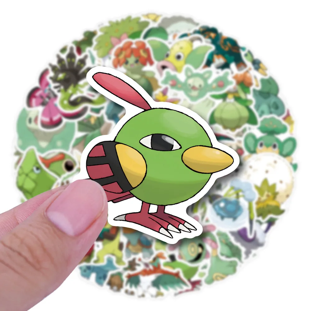 10/30/60PCS Cute Green Style Pokemon Anime Stickers Grass type Cartoon Decals DIY Laptop Fridge Phone Scrapbook Cool Graffiti