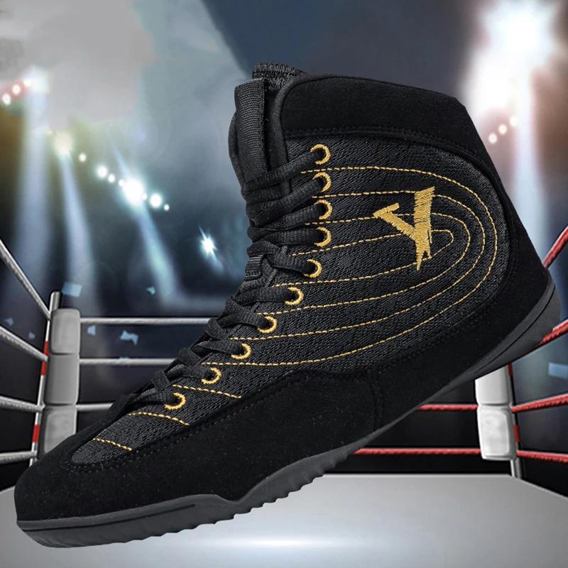 

New Men Professional Boxing Shoes Lightweight Sneakers Adult Comfortable Wrestling Shoes Women Classic Anti Slip Boxing Boots