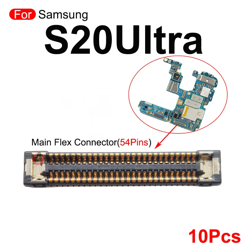 10 pces para samsung galaxy s20 ultra wifi signal antena conector lcd fpc plug placa principal cabo flexível peça de substituição