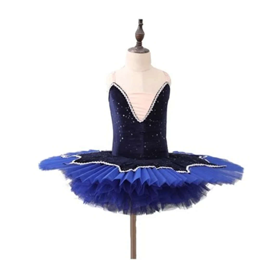 Blue children ballet puffy skirt Girls' TUTU Performance Dress red color Bright diamond princess Dance Dress